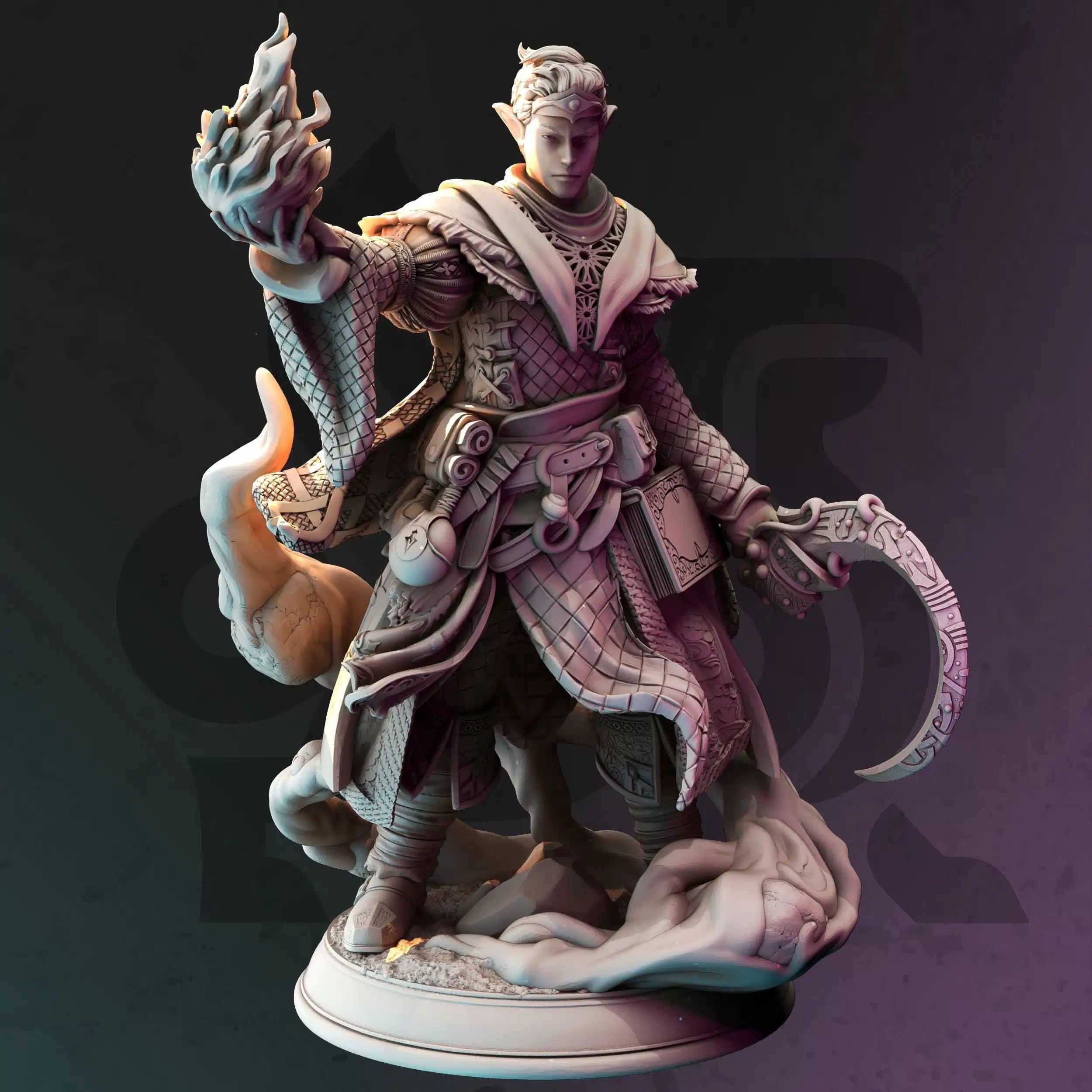 Yunas Ecklinse Agent of Illusion - 3D Printed Sorcerer Character Miniature