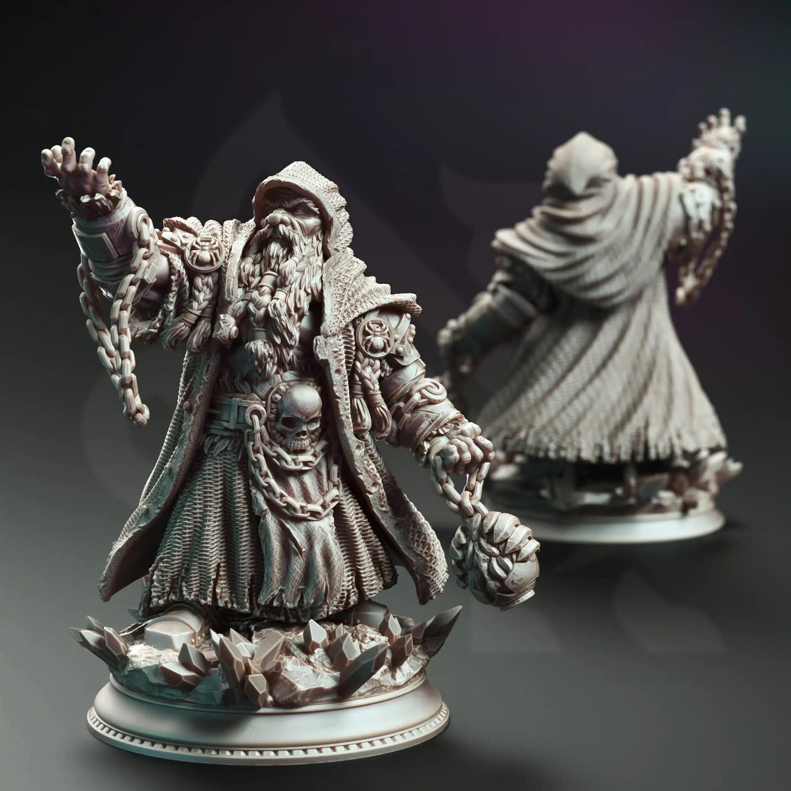 Dorgrid Darnane Dark Dwarf Rune Sorcerer - 3D Printed Sorcerer Character Miniature