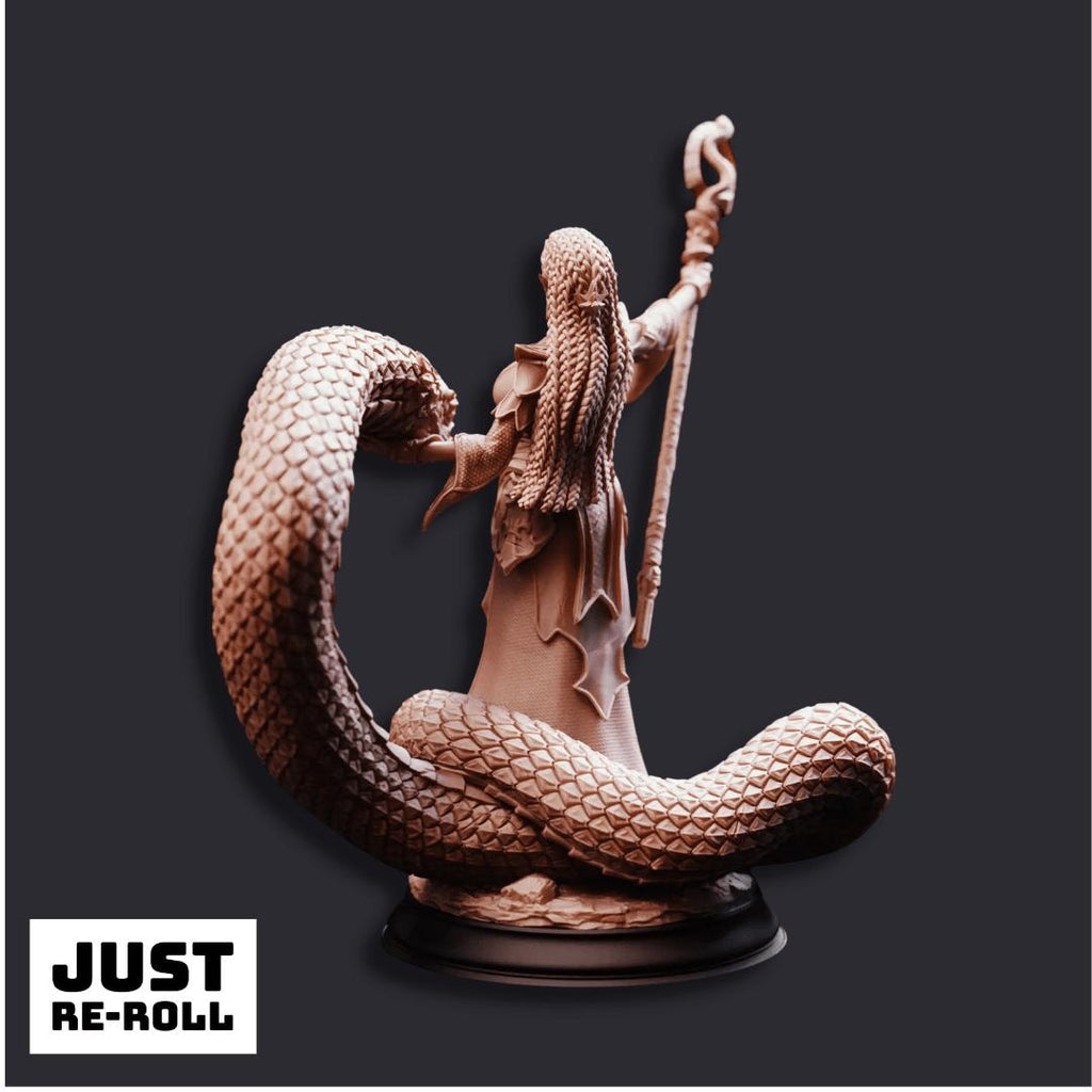 Zarya Sun Elf Snake Sorceress - 3D Printed Sorcerer Character Miniature
