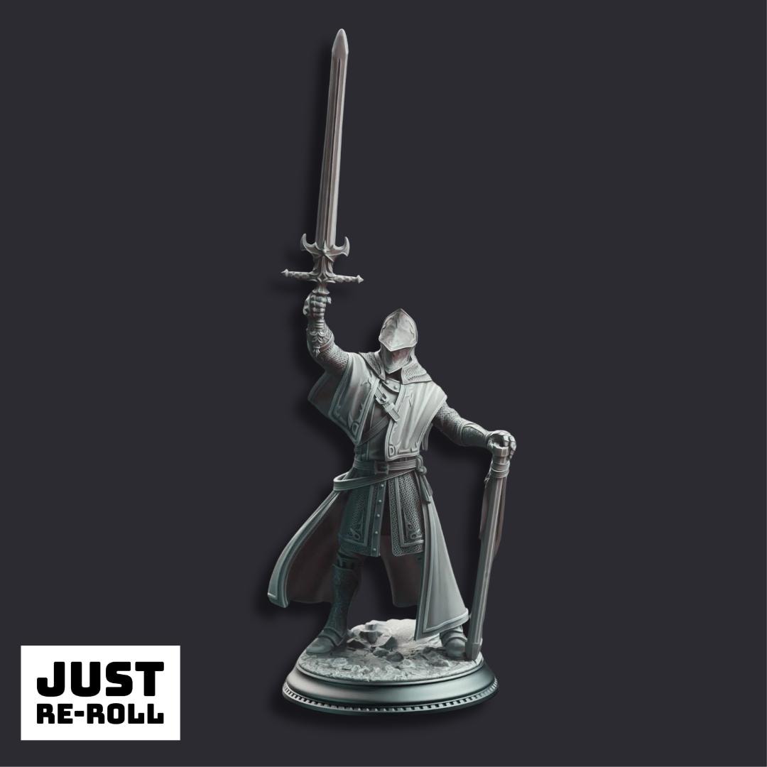 Vicar Atticus The Priest Knight - 3D Printed Paladin Character Miniature