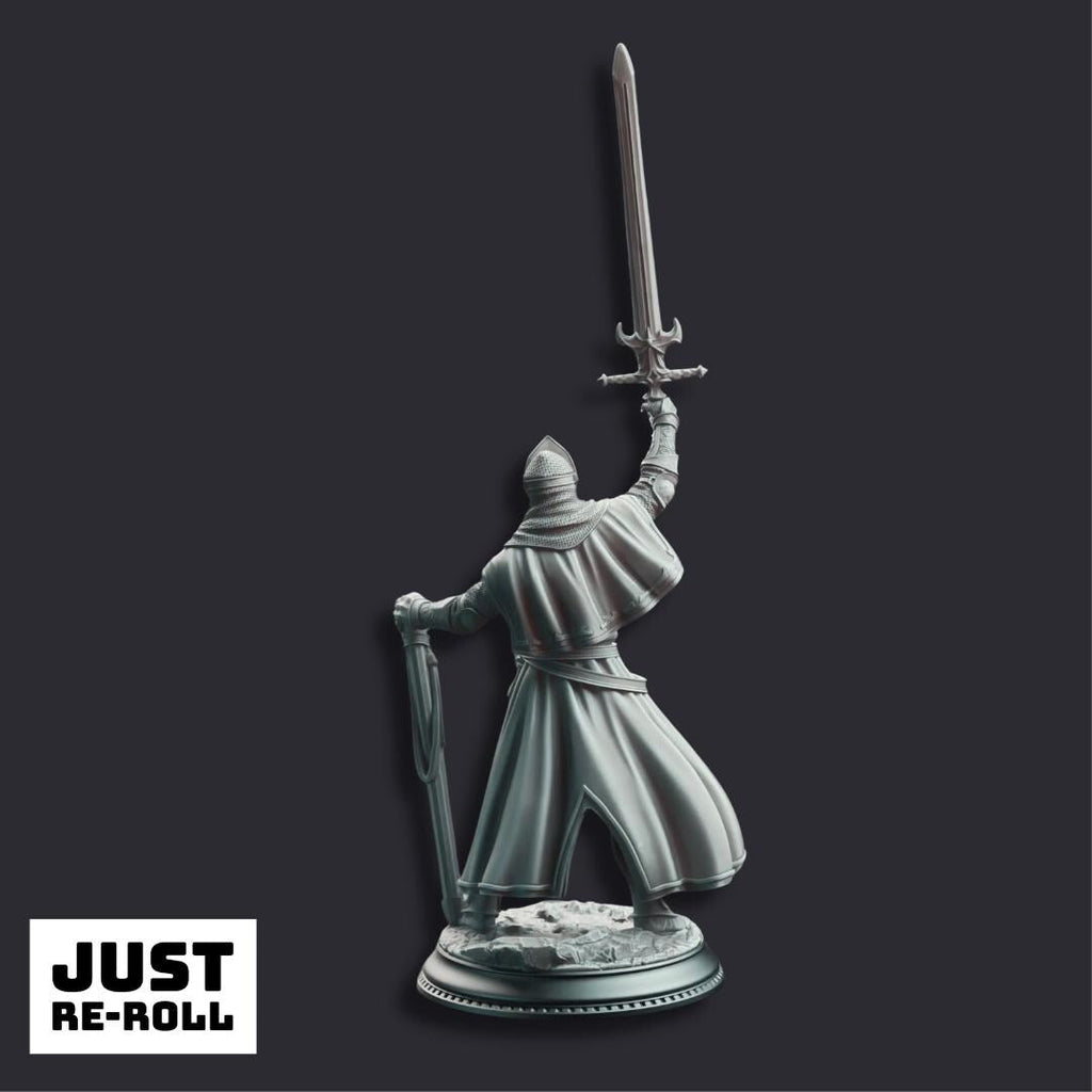 Vicar Atticus The Priest Knight - 3D Printed Paladin Character Miniature