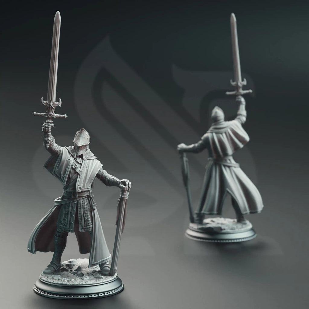 Vicar Atticus The Priest Knight - 3D Printed Paladin Character Miniature