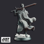 Lothar the Black Knight of the Dusk - 3D Printed Paladin Character Miniature