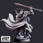 Kigari Solheart Paladin Miniature – Lionfolk Warrior, Tabletop Gaming Figure (Grey Resin)