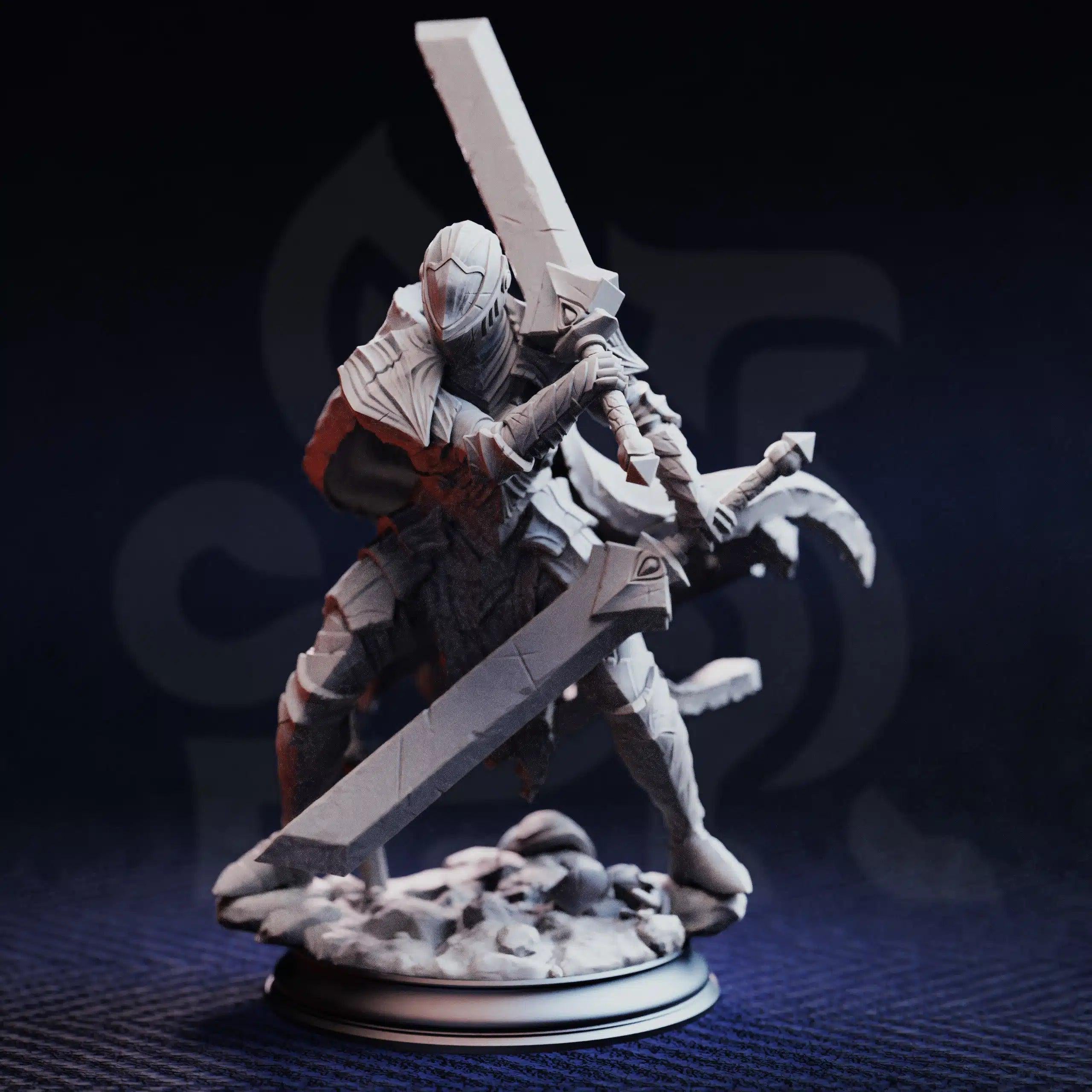 Valoris the Unscathed – Immortal Warrior - 3D Printed Fighter Character Miniature