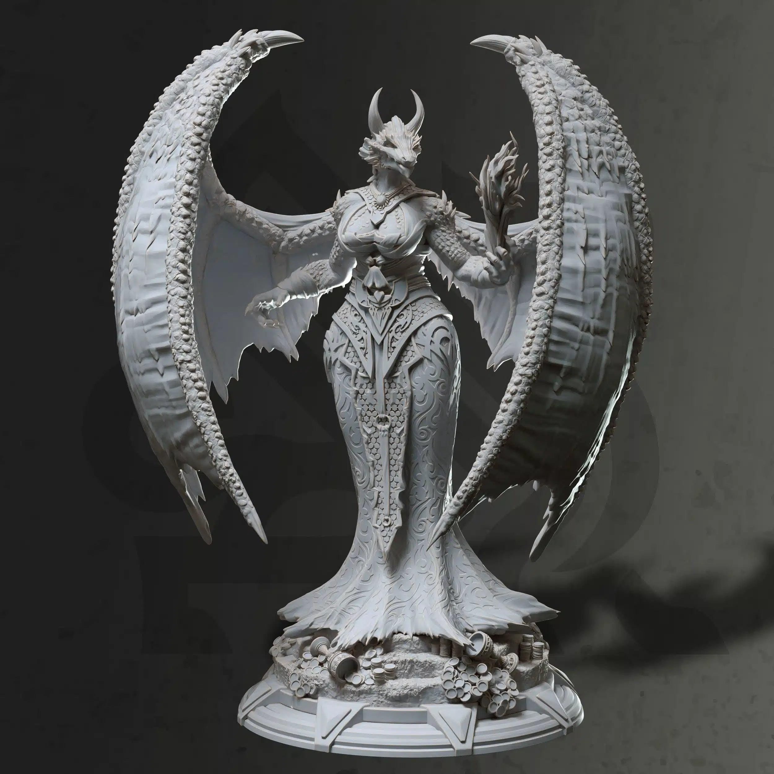 Tharvaya – Dragon Warlock - 3D Printed Warlock Character Miniature