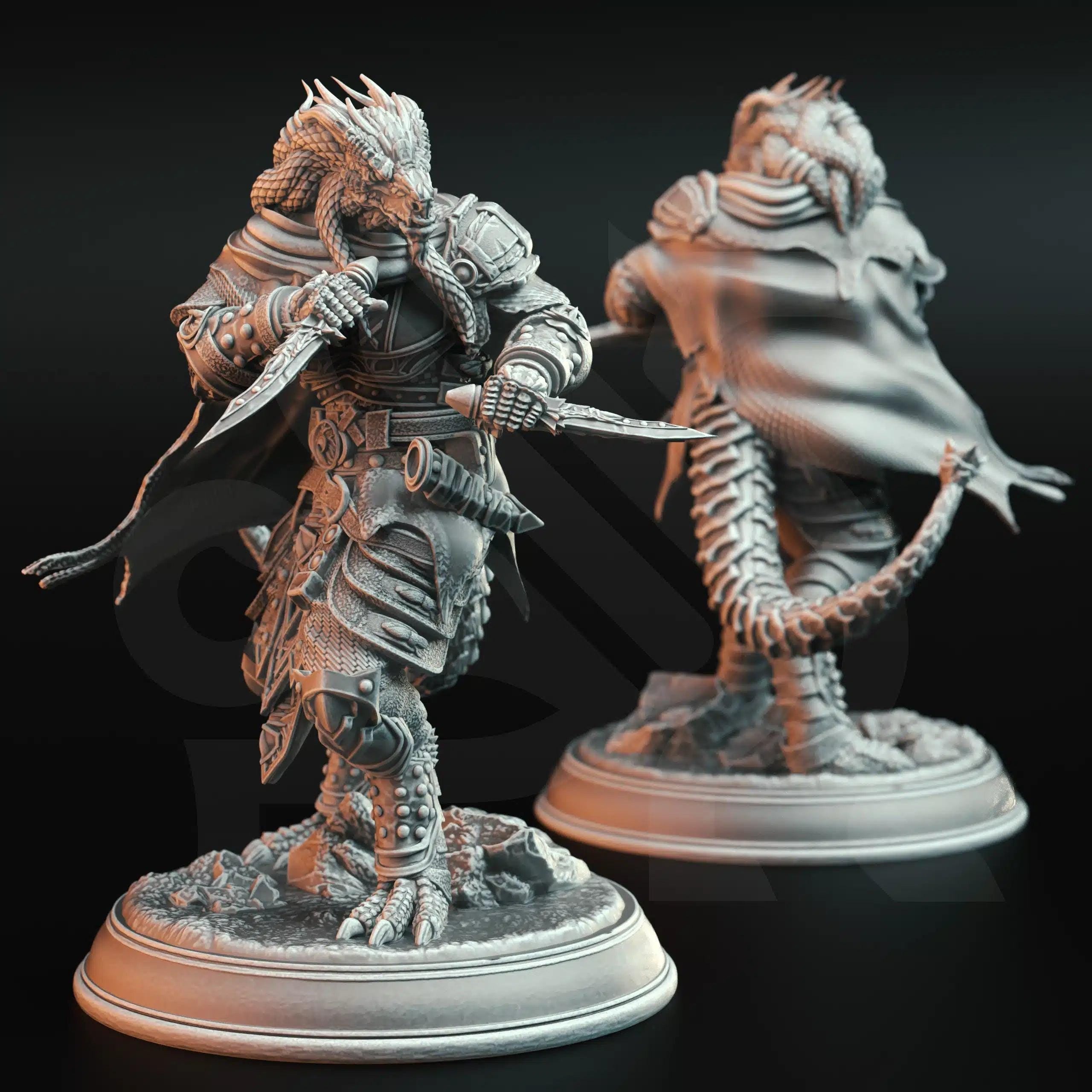 Umbrascale – Draconic Rogue - 3D Printed Ranger Character Miniature
