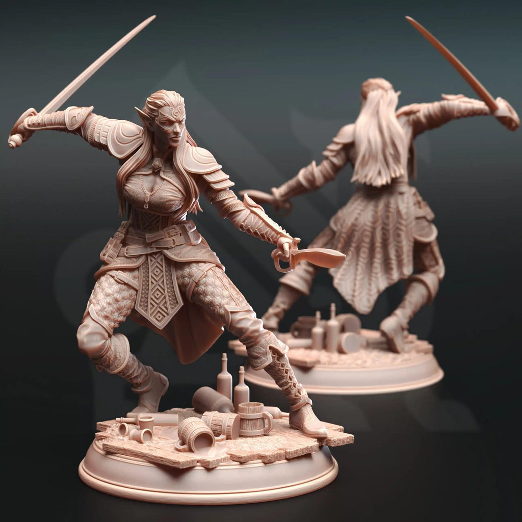 Hali Brookes – Water Elemi Rogue - 3D Printed Fighter Character Miniature