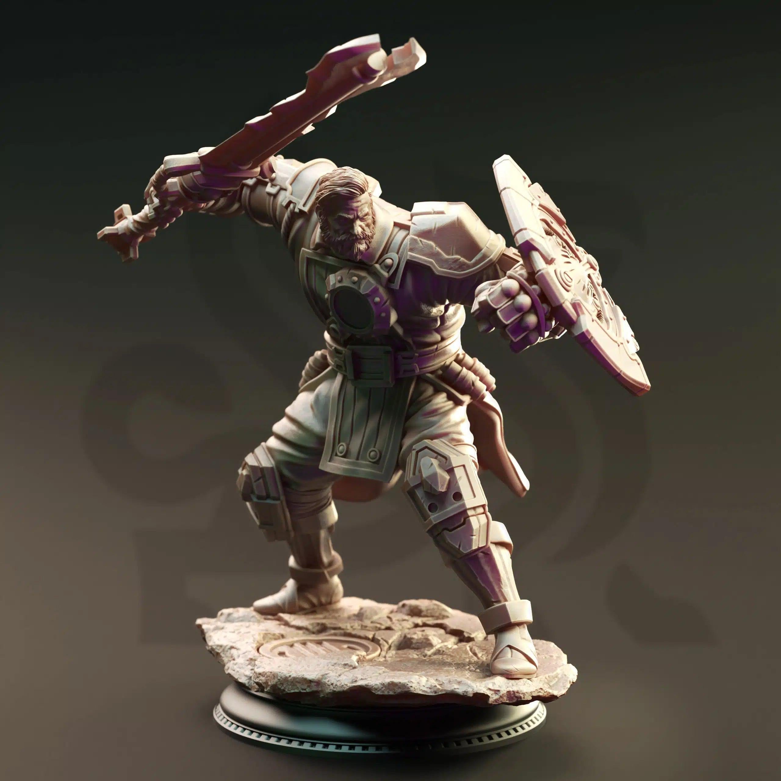 Brandyn Broadoak – Baldurian Enforcer - 3D Printed Artificer Character Miniature