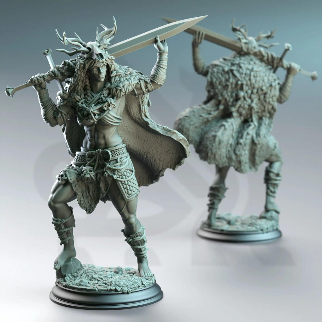 Aram’ra Nature’s Rage - 3D Printed Druid Character Miniature