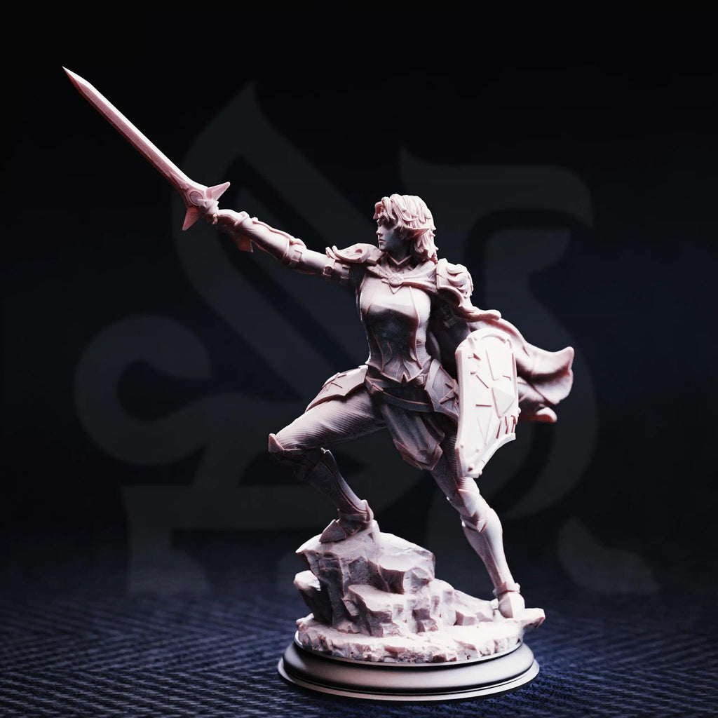 Hitalia – Paladin of Glanion - 3D Printed Fighter Character Miniature