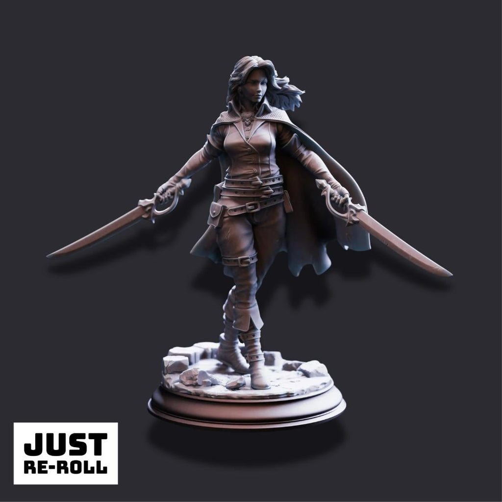 Angela “Cat-Eyes” Hardvin – Rogue Duelist - 3D Printed Rogue Character Miniature
