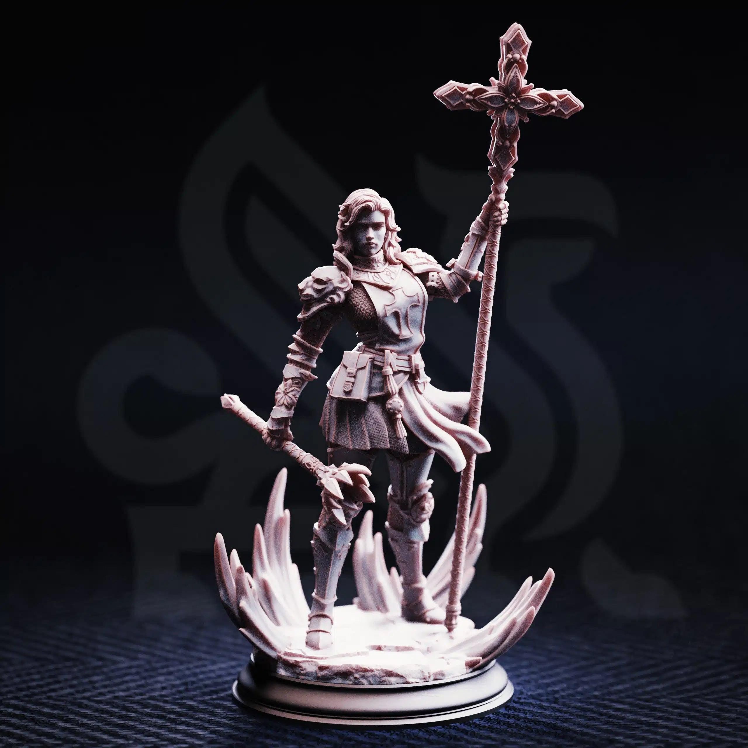 Sara Rosewood Cleric of Cedhelieth - 3D Printed Cleric Character Miniature