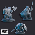 Polar Bear Warriors 3D Printed Miniatures – Fantasy Gaming Resin Figures