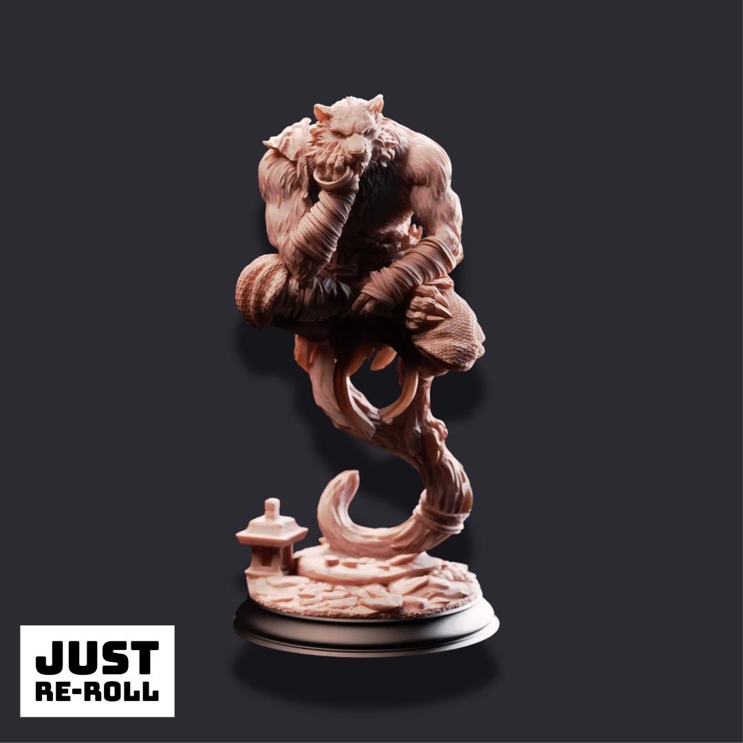 Raiko of the Wardens – Catfolk Wanderer - 3D Monk Miniature