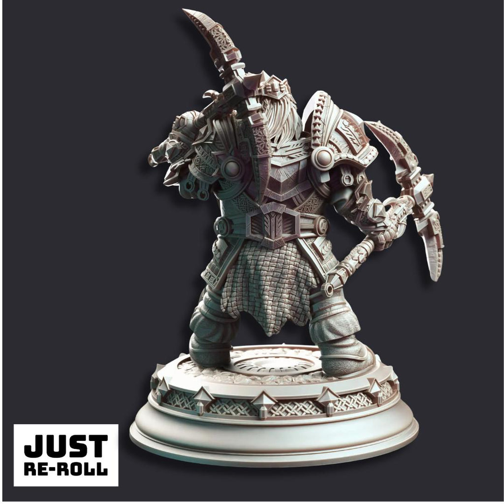 Gordrain Stonehand Dwarven General - 3D Printed Fighter Character Miniature
