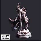 Jeanne du Lac Maiden of Justice - 3D Printed Paladin Character Miniature
