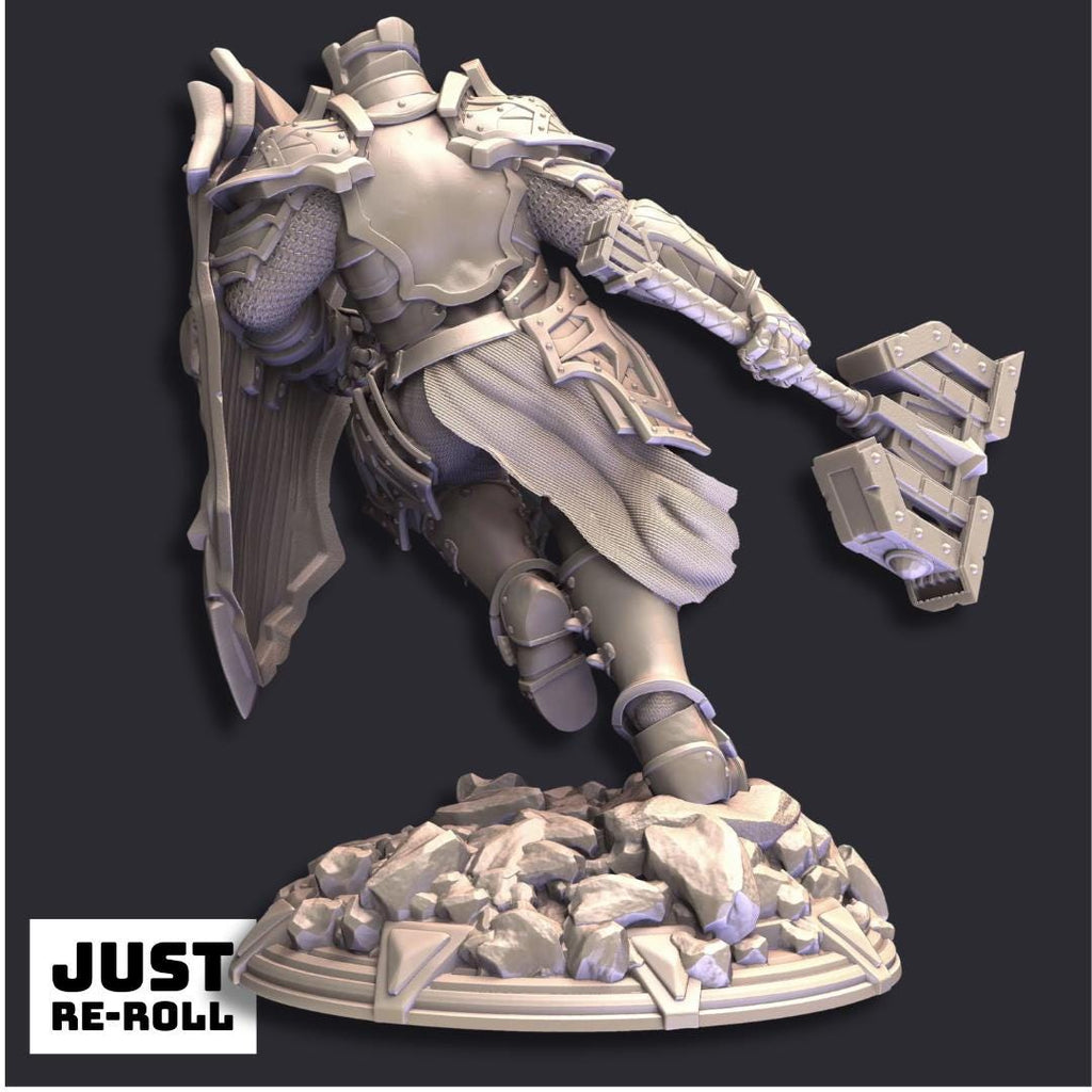 Cardioth Holy Paladin - 3D Printed Paladin Character Miniature