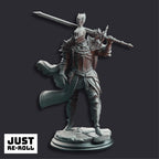 Lothar the Black Knight of the Dusk - 3D Printed Paladin Character Miniature