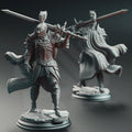 Lothar the Black Knight of the Dusk - 3D Printed Paladin Character Miniature