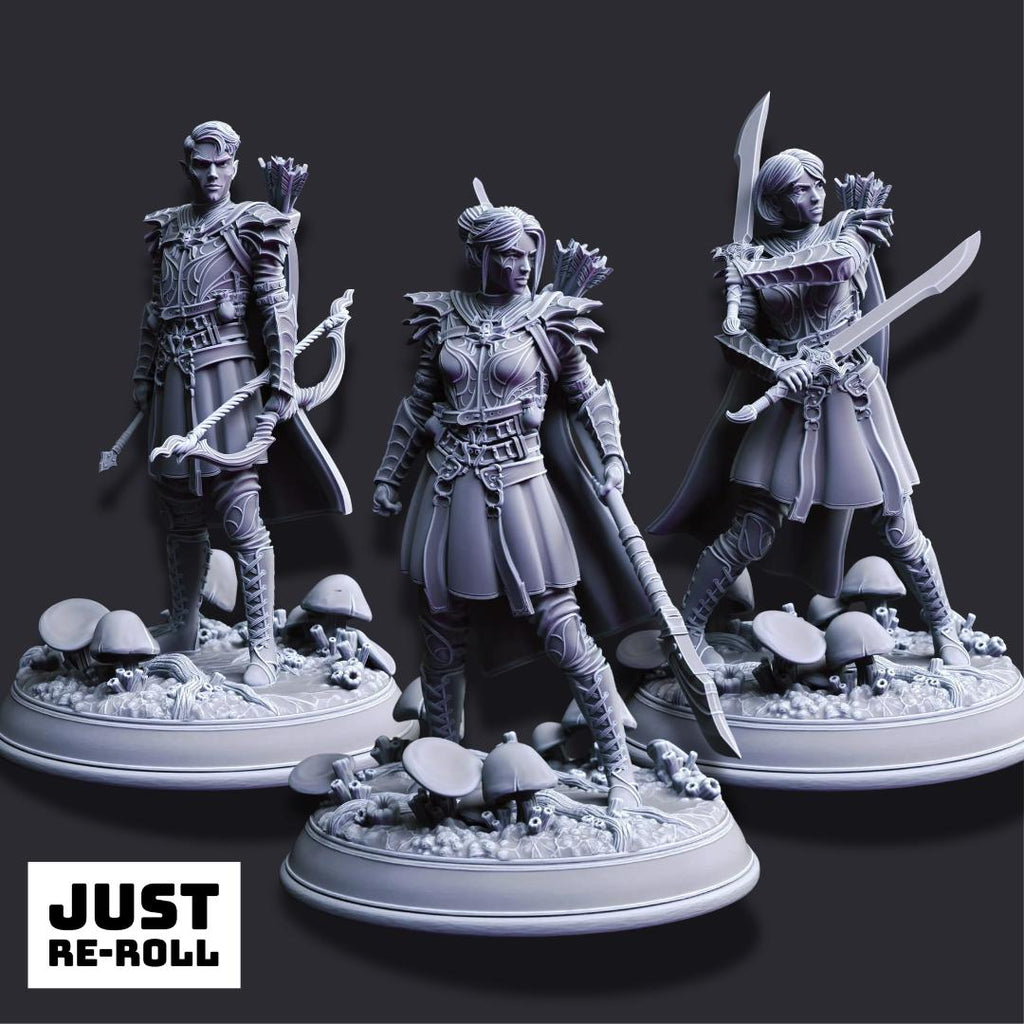 Irinax’s Chosen – Drow Soldiers - 3D Printed Fighter Character Miniature