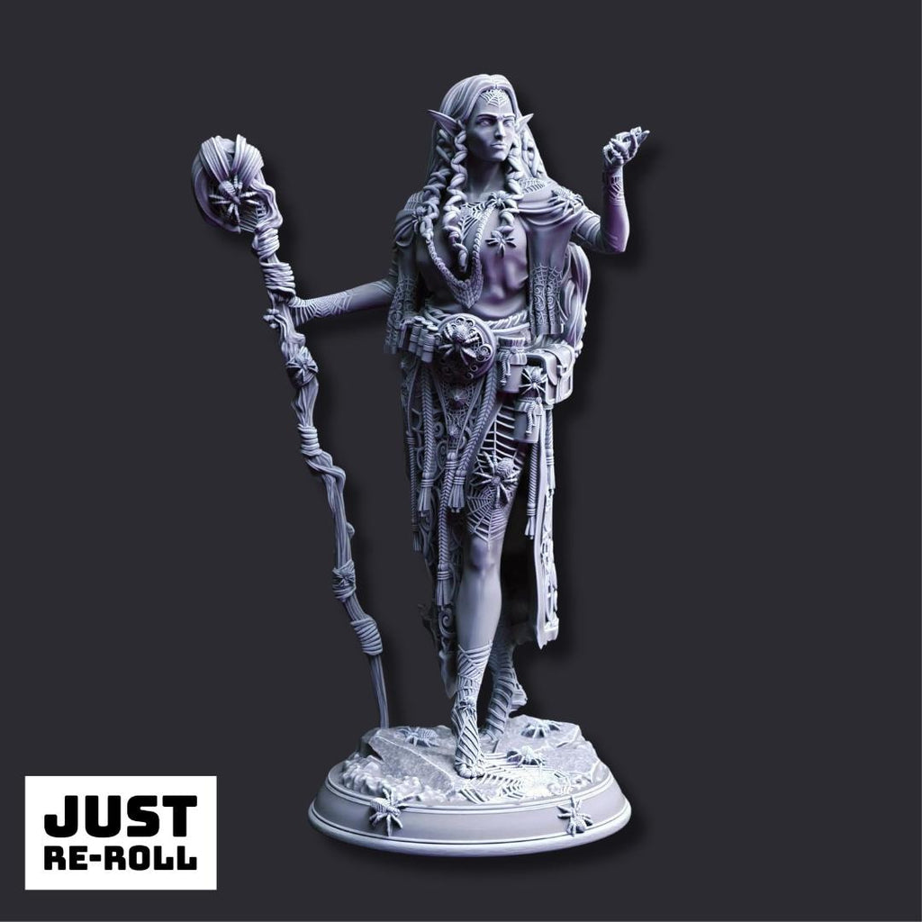 Irinia Drow Spidermancer - 3D Printed Druid Character Miniature