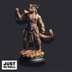 Vaakrin Steeljaw – Black Dragonkin Fighter - 3D Printed Barbarian Character Miniature