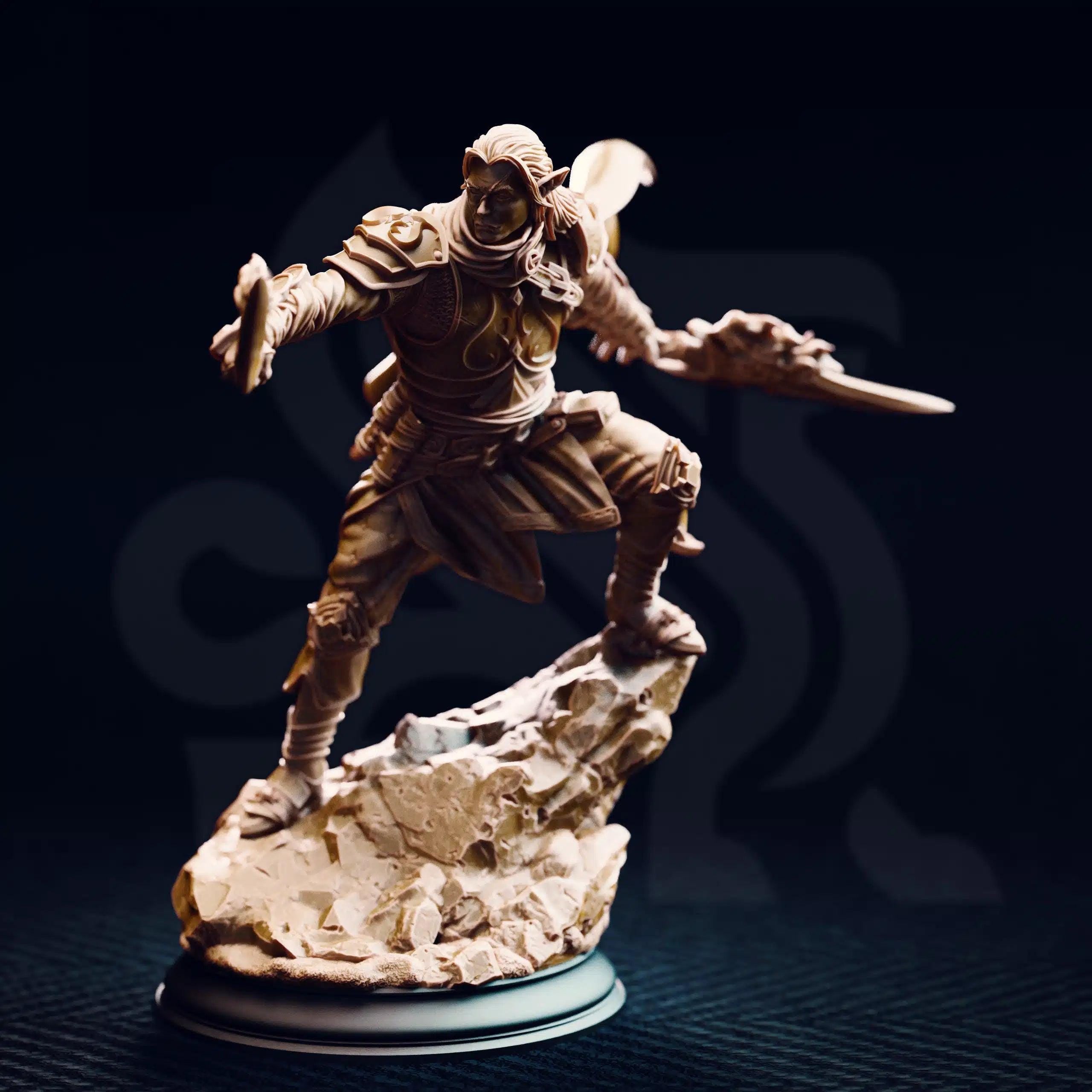 Reyvith the Valiant – Valadhar Veteran - 3D Printed Rogue Character Miniature
