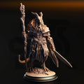 Horzin Ashen-Palm Black Dragonkin Druid - 3D Printed Druid Character Miniature