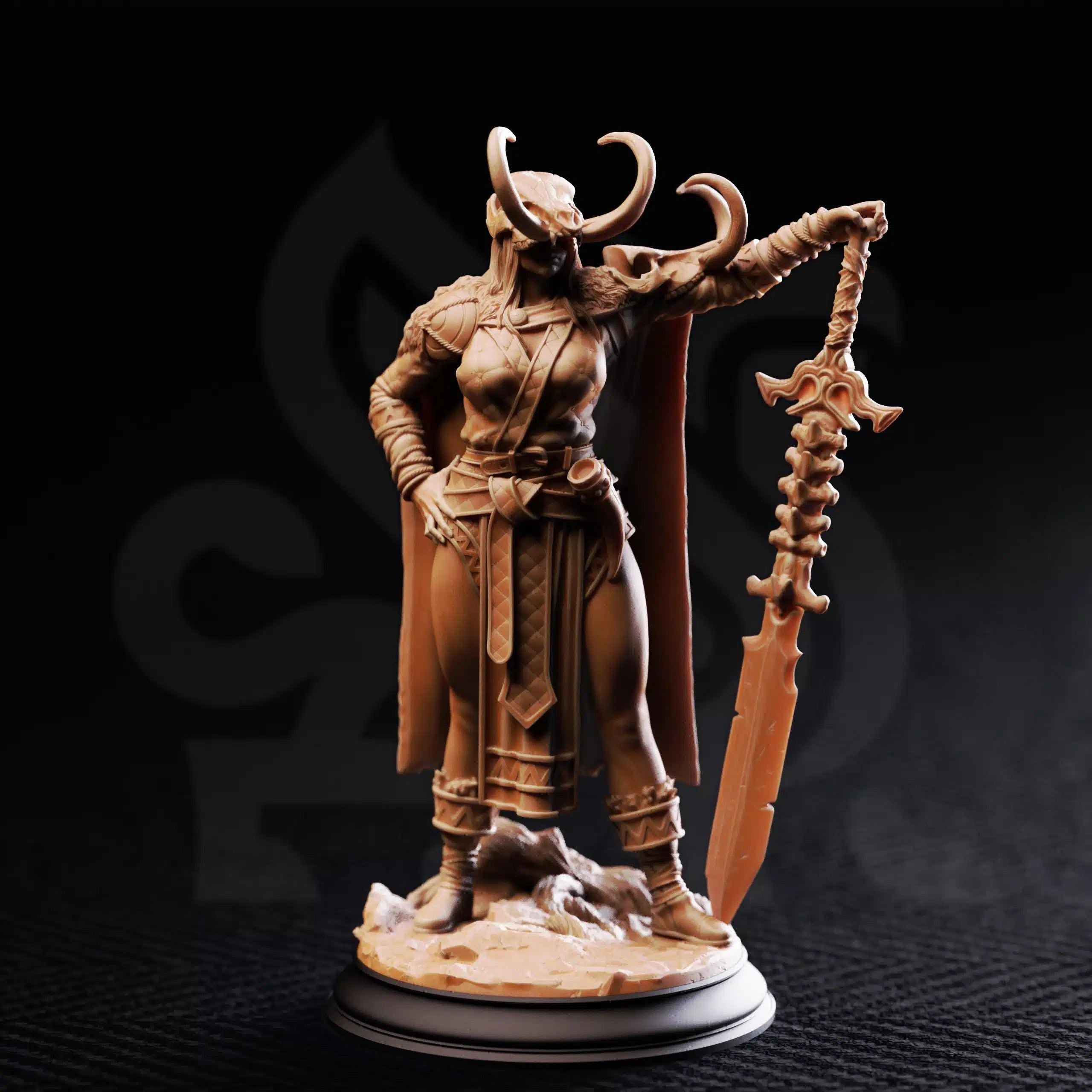 Skadi – Maiden of Vengeance - 3D Printed Barbarian Character Miniature