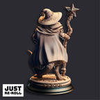 Ozmandi Starborn – Silver Dragonkin Sorcerer - 3D Printed Wizard Character Miniature