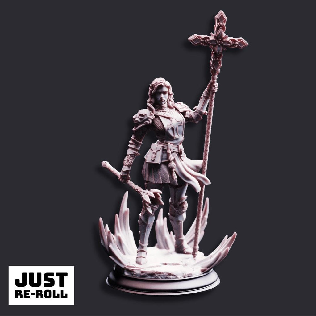 Sara Rosewood Cleric of Cedhelieth - 3D Printed Cleric Character Miniature
