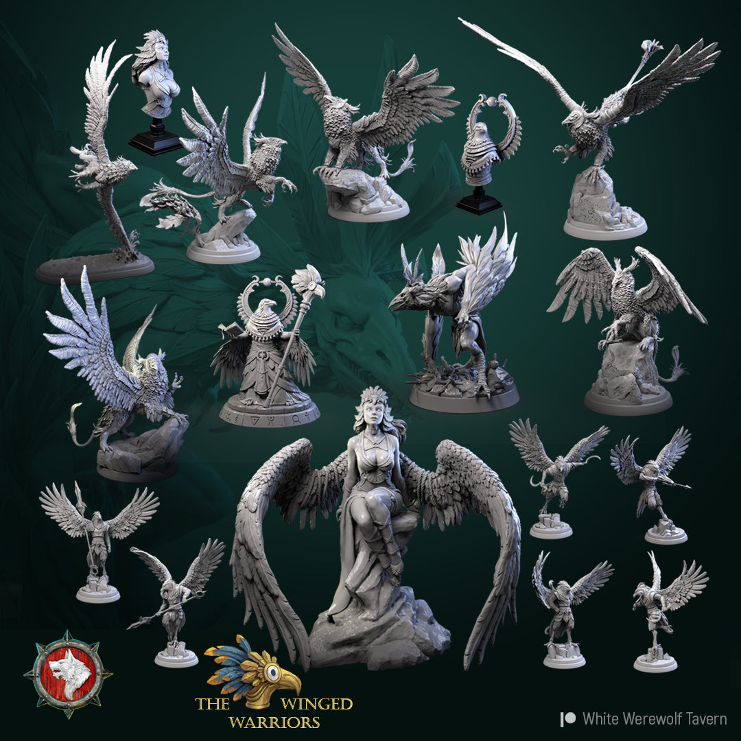 Dungeons and Dragons Models - The Winged Warriors - Set by White Werewolf Tavern