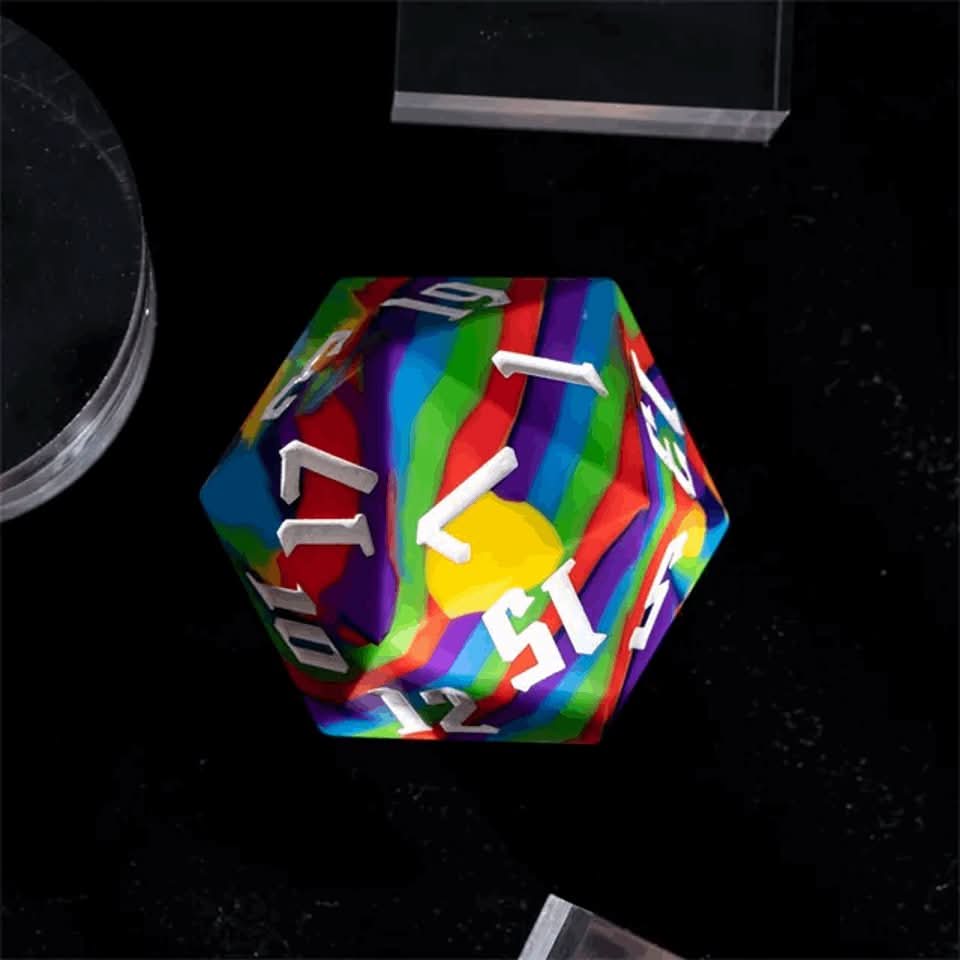 Jester's Bounce | D20 Silicone | Rainbow