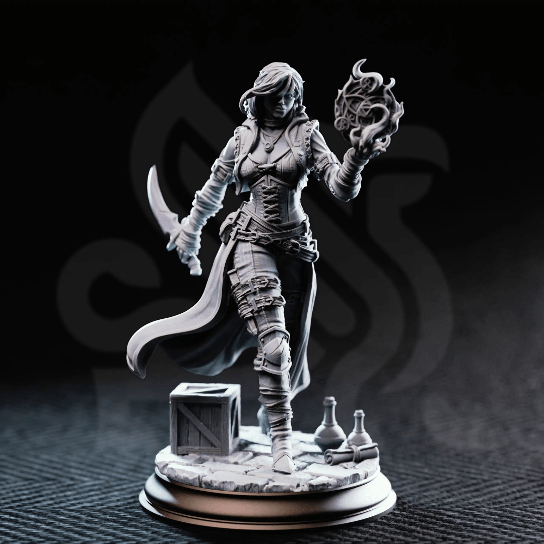 Kira Solseth Rogue of the Arcane - 3D Printed Rogue Character Miniature