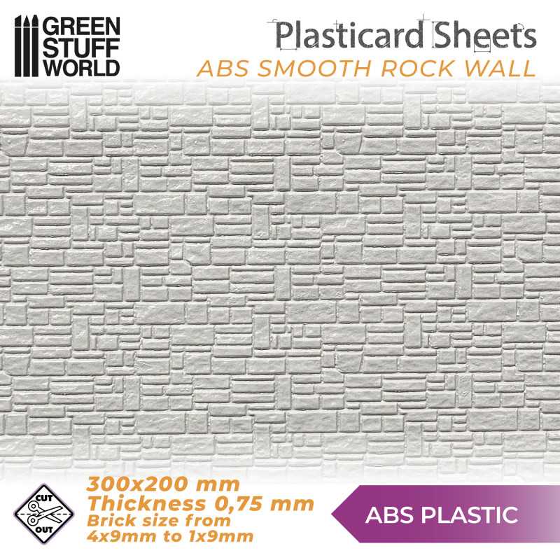 Green Stuff World: Textured ABS Plasticard Sheet - Smooth Rock Wall