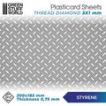 Green Stuff World: Textured Styrene Plasticard Sheet - Diamond Tread