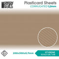 Green Stuff World: Textured Styrene Plasticard Sheet - Corrugated (1.2mm)