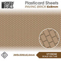 Green Stuff World: Textured Styrene Plasticard Sheet - Paving Brick (6x8mm)