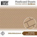 Green Stuff World: Textured Styrene Plasticard Sheet - Paving Brick (8x18mm)