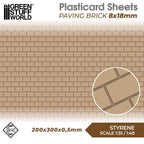 Green Stuff World: Textured Styrene Plasticard Sheet - Paving Brick (8x18mm)