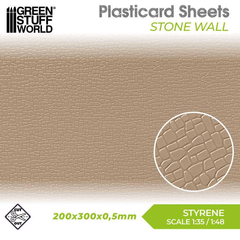 Green Stuff World: Textured Styrene Plasticard Sheet - Stone Wall