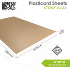 Green Stuff World: Textured Styrene Plasticard Sheet - Stone Wall