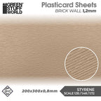 Green Stuff World: Textured ABS Plasticard Sheet - Brick Wall (1.2mm)