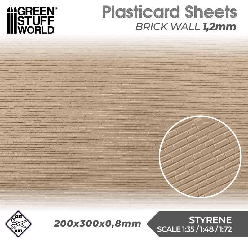 Green Stuff World: Textured ABS Plasticard Sheet - Brick Wall (1.2mm)
