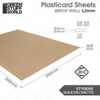 Green Stuff World: Textured ABS Plasticard Sheet - Brick Wall (1.2mm)