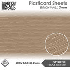 Green Stuff World: Textured Styrene Plasticard Sheet - Brick Wall (3mm)