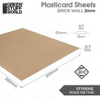 Green Stuff World: Textured Styrene Plasticard Sheet - Brick Wall (3mm)