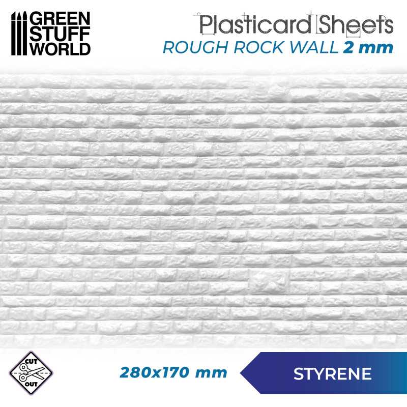 Green Stuff World: Textured Styrene Plasticard Sheet - Rock Wall Rough