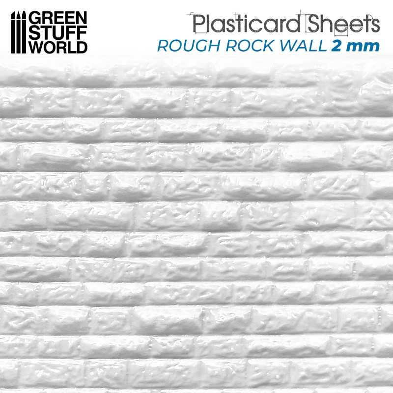 Green Stuff World: Textured Styrene Plasticard Sheet - Rock Wall Rough